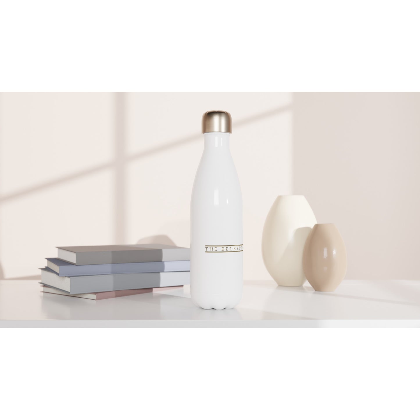 Decrypter White 17oz Stainless Steel Water Bottle