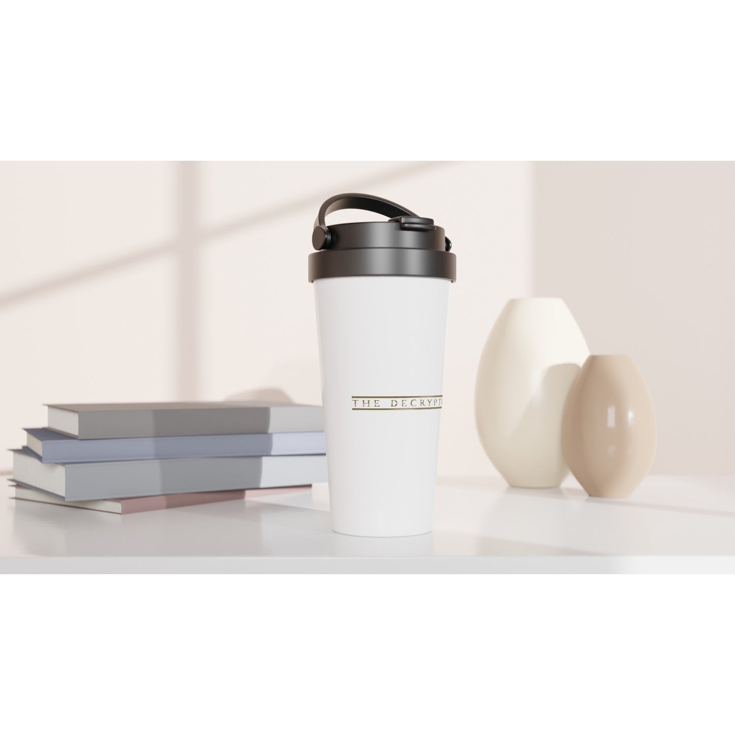 Decrypter White 15oz Stainless Steel Travel Mug
