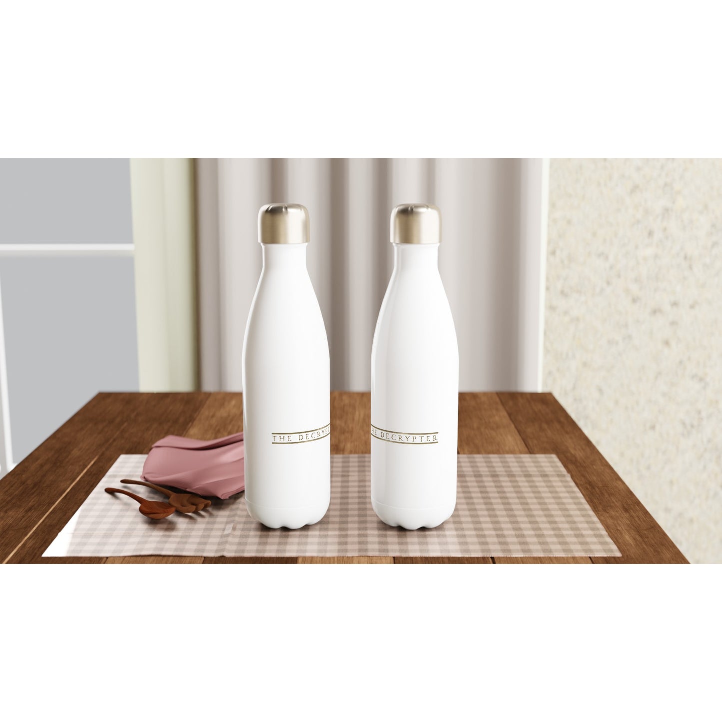 Decrypter White 17oz Stainless Steel Water Bottle