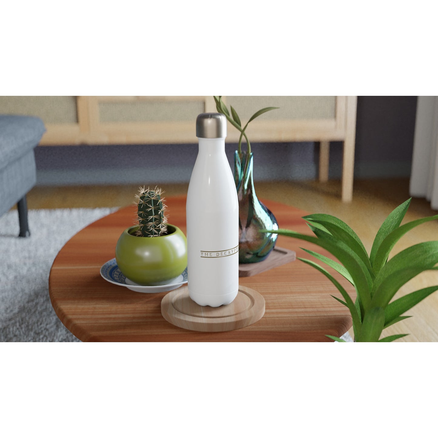 Decrypter White 17oz Stainless Steel Water Bottle