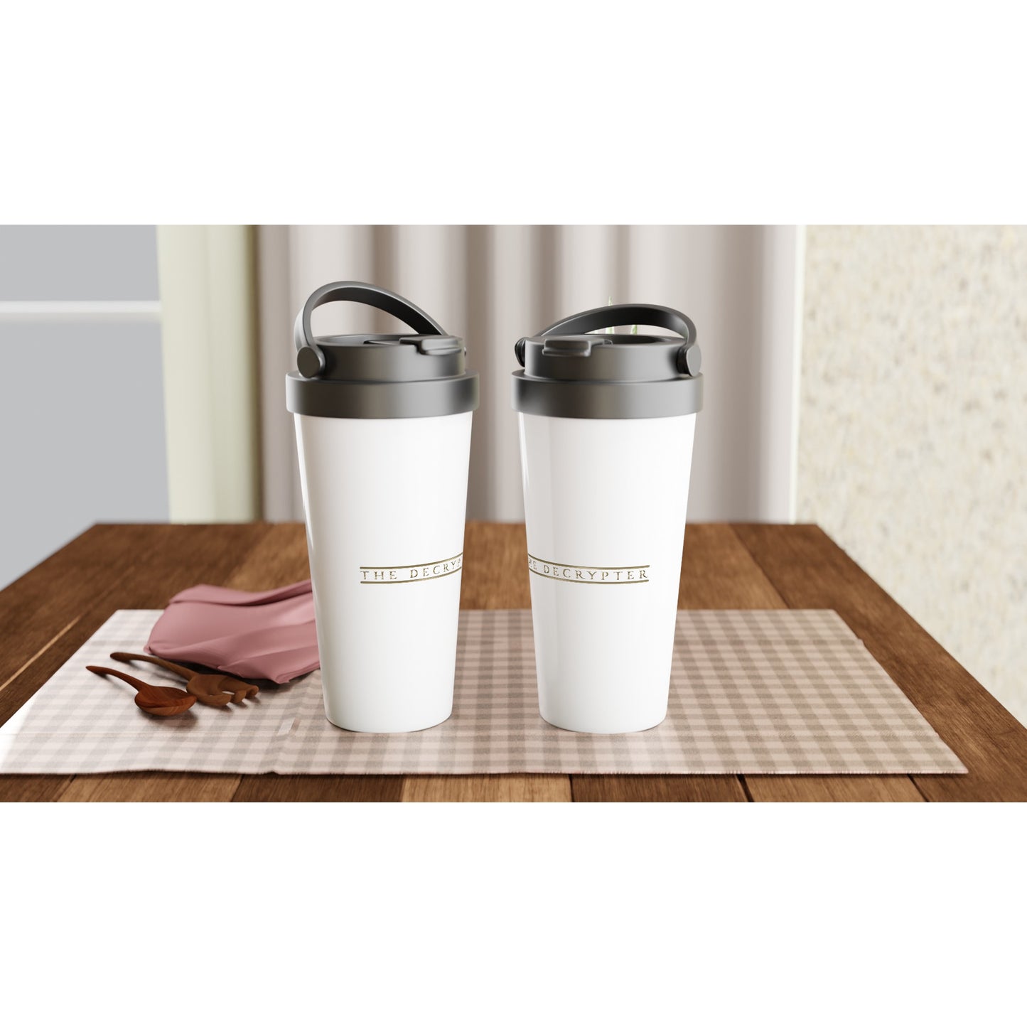 Decrypter White 15oz Stainless Steel Travel Mug
