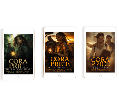 Cora Price's Heart & Treasure Ebook Bundle: Books 1–3, Sun God's Heart, Eye of Ra, Elephant Tusk of the Savannah King