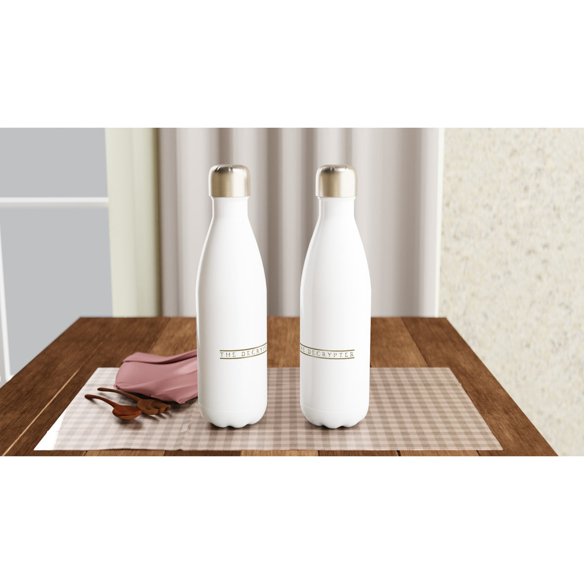 Decrypter White 17oz Stainless Steel Water Bottle